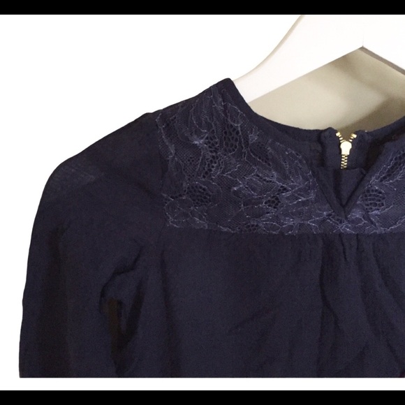 FOREVER 21 Boho Lace Tunic Dress With Back Zipper Detail Navy Blue Girl 5-6Y - Picture 3 of 10